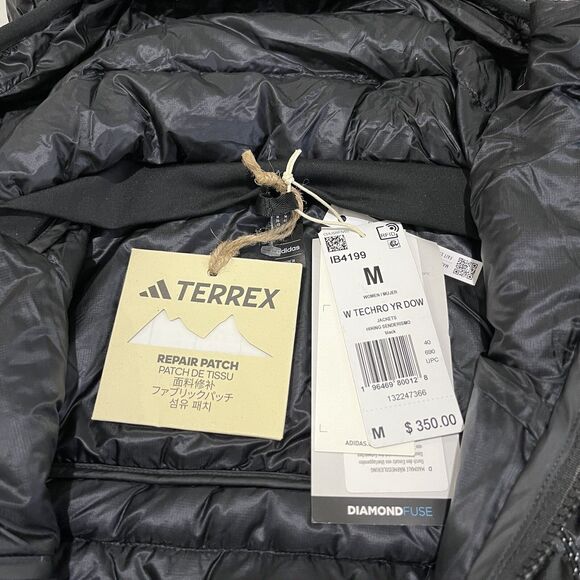 Adidas Terrex Women's Lite Down Hooded Puffer Jacket Black IB4199 Women’s Size M - Picture 8 of 9